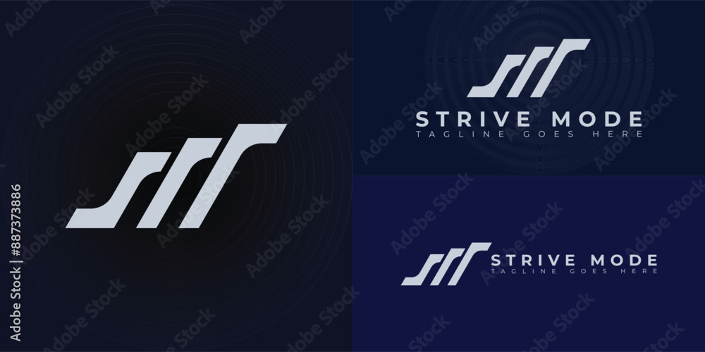 Poster abstract initial letter sm or ms logo in silver-white color isolated on multiple background colors. 