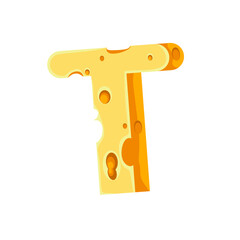 Cheese Letter T 3D Effect