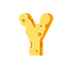 Cheese Letter Y 3D Effect