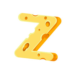 Cheese Letter Z 3D Effect
