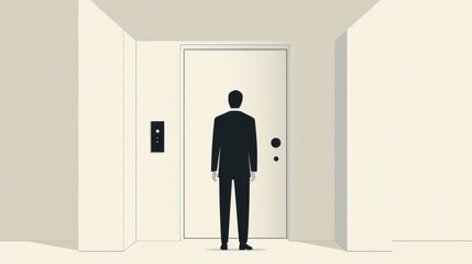 Fototapeta premium Professional Security Expert Installing Theft Protection System in Upscale Hotel - Clean and Elegant Design with Bright Lighting