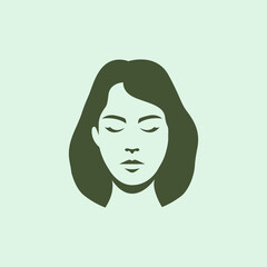 beauty woman face vintage logo design vector