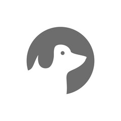 dog head adorable pets logo design flat vector