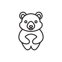 cute baby bear cartoon line logo design vector