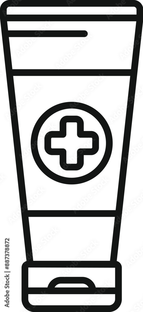 Poster Medical tube containing antiseptic cream with cross symbol for first aid kit