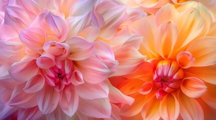 Obraz premium USA Washington State Sammamish Closeup group of flowering dahlias : Generative AI