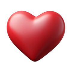 red heart isolated 3d cartoon style illustration