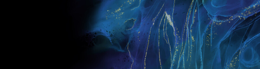 Elegant banner template design with color paint.