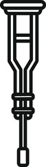 Simple line icon of an underarm crutch, commonly used for support during injury recovery