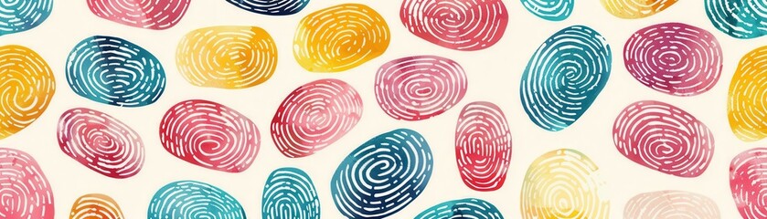 Abstract Watercolor Pattern with Fingerprint Design.