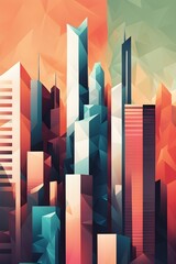 Obraz premium abstract wallpaper illustration symbolizing architecture in simple geometric forms