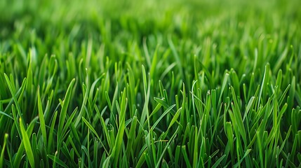 Fototapeta premium Vibrant Green Grass Lawn CloseUp Fresh Blades of Grass in Springtime Perfect Grass Texture for Garden Parkland or Sports Field : Generative AI