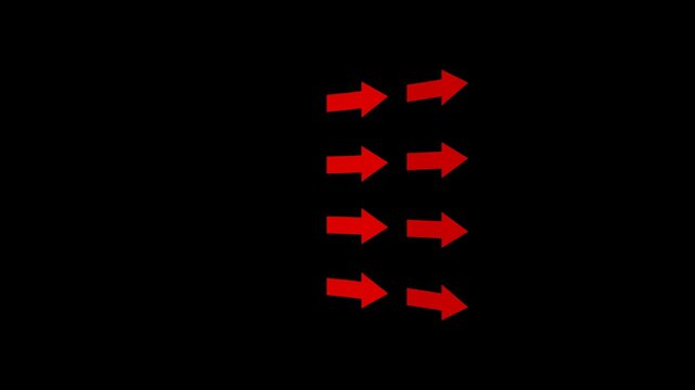 Red arrow air flow animation on transparent background