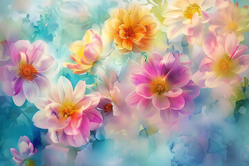 Obraz premium background floral watercolor wallpaper texture