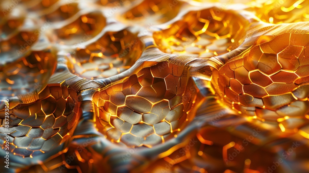 Poster abstract texture, top-down view, geometric and structured patterns of a honeycomb