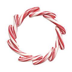 Fototapeta premium Red and White Candy Canes in a Circle.