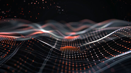 Digital wave line technology dark background.