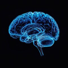 Human brain connected to a digital network, Human and Technology Synergy, cognition