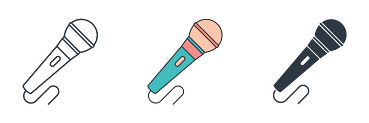 Microphone icon theme symbol vector illustration isolated on white background