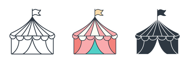 Circus Tent icon theme symbol vector illustration isolated on white background