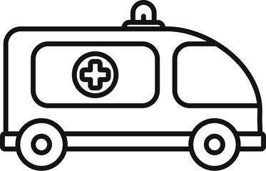 Ambulance car flashing light taking patient to hospital emergency room