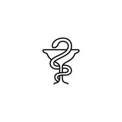 Snake and bowl pharmacy icon vector. EPS 10 editable vector