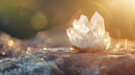 Quartz chunk in a natural setting