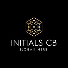 Minimalist Abstract Initials CB Logo Vector Illustration
