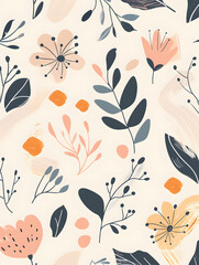 2D flower and leaf cards in various styles