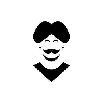 indian culture man unique logo design flat vector