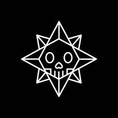 skull head line minimalist logo design vector