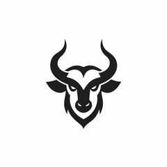 Wildebeest gnu head logo design vector illustration