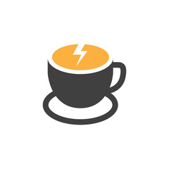 a cup of coffee cafe concept flat logo design vector