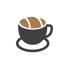 a cup of coffee cafe concept flat logo design vector