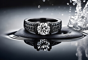 Beautiful Diamond ring on background.