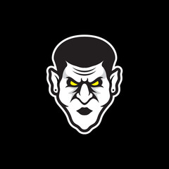 male witch scary logo  design vector