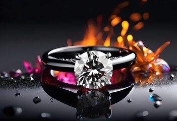 Beautiful Diamond ring on background.