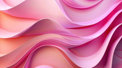 Obraz premium Magenta dynamic 3D shape with pink gradients. Abstract corporate background