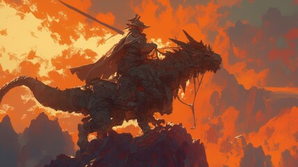 Obraz premium Dragon Rider Ascending