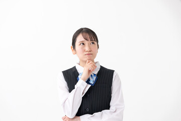 悩むビジネス女性