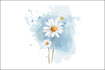 Charming Daisies: Vibrant Watercolor