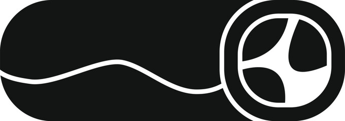 Simple icon representing a shawarma being rolled by a chef