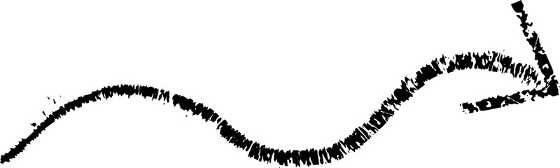 Crayon hand drawn arrow icon. Pencil and brush scribbles sketch. Grunge charcoal textured doodle. Chalk mark element