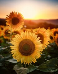 Obraz premium Timeless Beauty: Sunflowers' Vibrant Presence and Easy Nature Captivate All Seasons