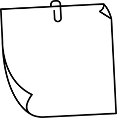 Post it note illustration outline vector