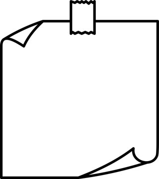 recommend clip art: Post it note illustration outline vector