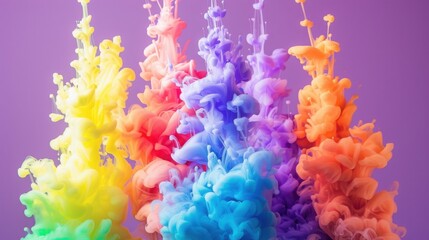 Fototapeta premium colorful abstract background with smoke in water rainbow color ink