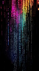 Cascading digital codes with multicolored visual effect