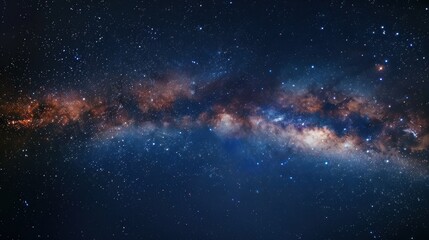Naklejka premium Milky Way in high resolution across the dark night sky.