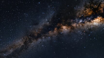 Fototapeta premium Detailed view of Milky Way galaxy and dark night sky